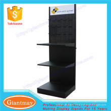 Custom removable black penboard powder coated adjustable makeup display stand with hooks for retail store market